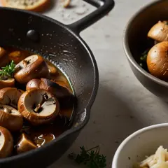 Jak zrobić duszone pieczarki w całości, które pasują do potraw?